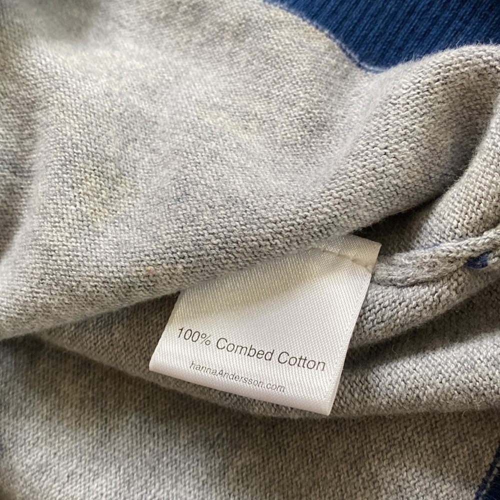 Hanna Andersson Grey‎ Floral Cotton Caridigan XS - Picture 5 of 5